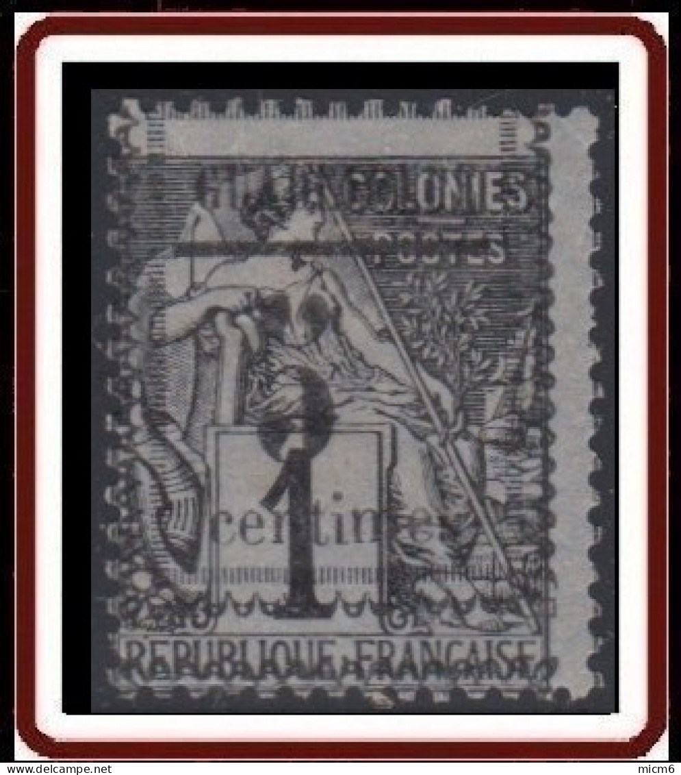 Guadeloupe 1876-1903 - N° 06 (YT) N° 6 (AM) Type V Oblitéré. - Usati