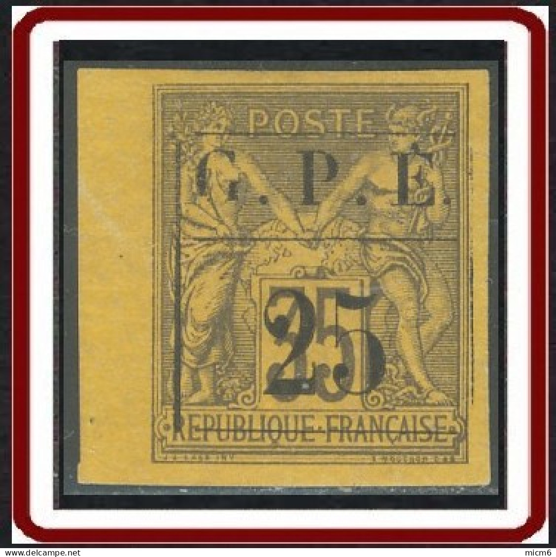 Guadeloupe 1876-1903 - N° 02c (YT) N° 2c (AM) Neuf (*). Accent Grave Sur E (case 11). - Unused Stamps