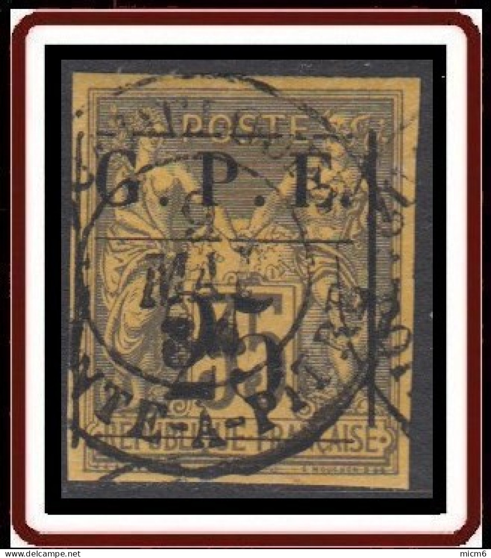 Guadeloupe 1876-1903 - N° 02 (YT) N° 2 (AM) Oblitéré. - Usati