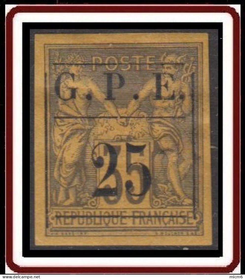 Guadeloupe 1876-1903 - N° 02 (YT) N° 2 (AM) Neuf *. Charnière. - Neufs