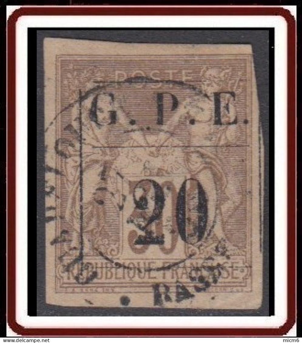 Guadeloupe 1876-1903 - N° 01 (YT) N° 1 (AM) Oblitéré. - Gebraucht