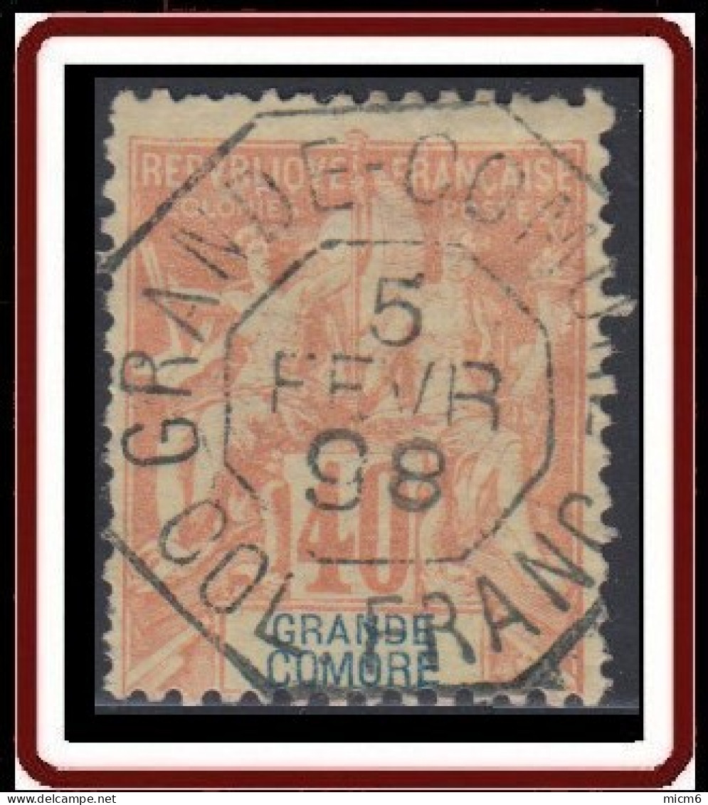 Grande Comore - N° 10 (YT) N° 10 (AM) Oblitéré Grande Comore (1898). - Used Stamps