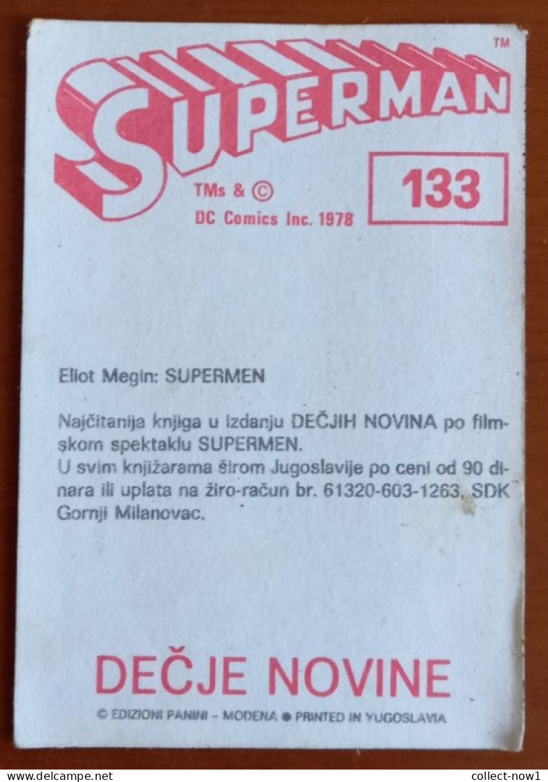 #14  SUPERMAN Panini Sticker (Printed In Yugoslavia - Decje Novine) RARE - Otros & Sin Clasificación