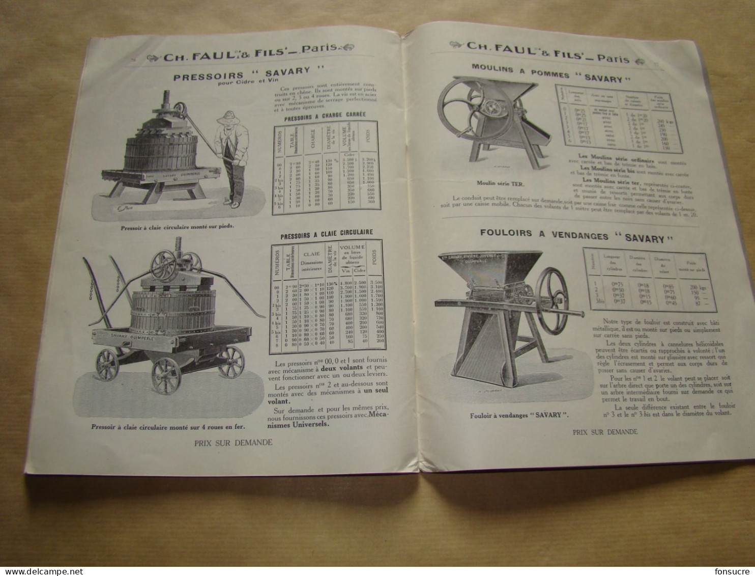 4721 Catalogue Machines Agricoles Ch. FAUL & Fils 1923 Frost & Wood John Deere Syracuse Savary Lister La Goulue 80 pages