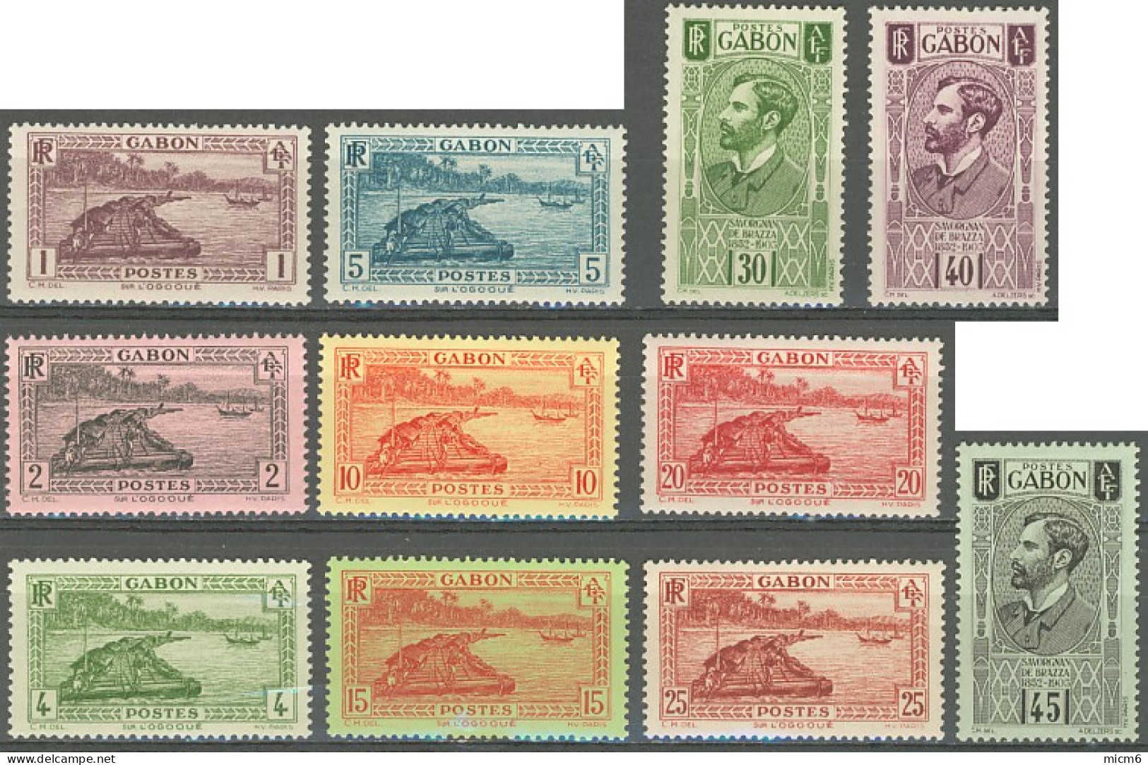 Gabon 1924-1933 - N° 125 à 146 (YT) N° 127 à 150 (AM) Neufs *. - Neufs