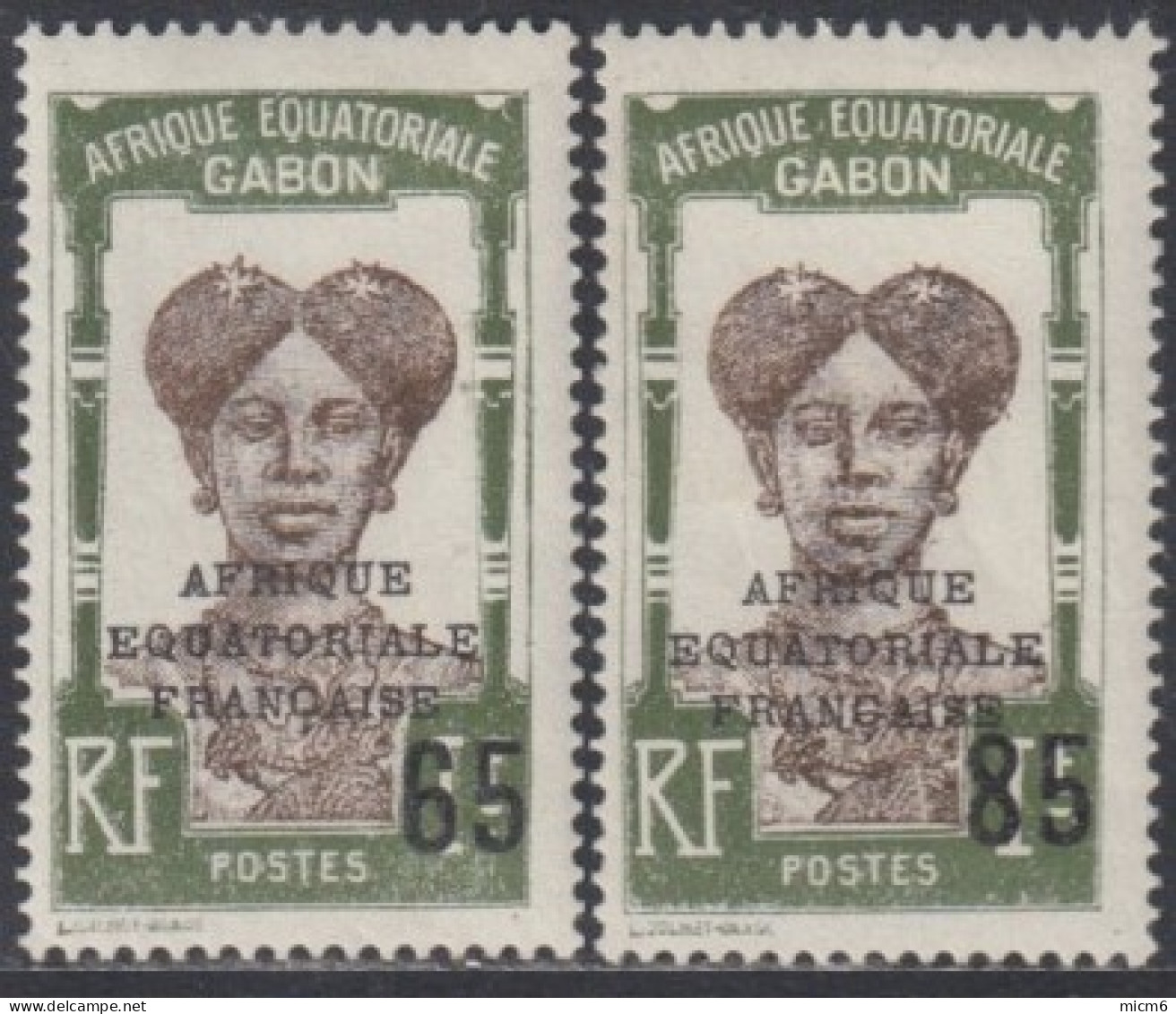 Gabon 1910-1922 - N° 108 & 109 (YT) N° 105 & 106 (AM) Neufs *. - Unused Stamps