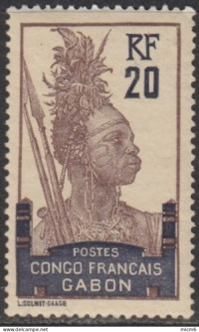 Gabon 1910-1922 - N° 38 (YT) N° 38 (AM) Neuf *. - Neufs