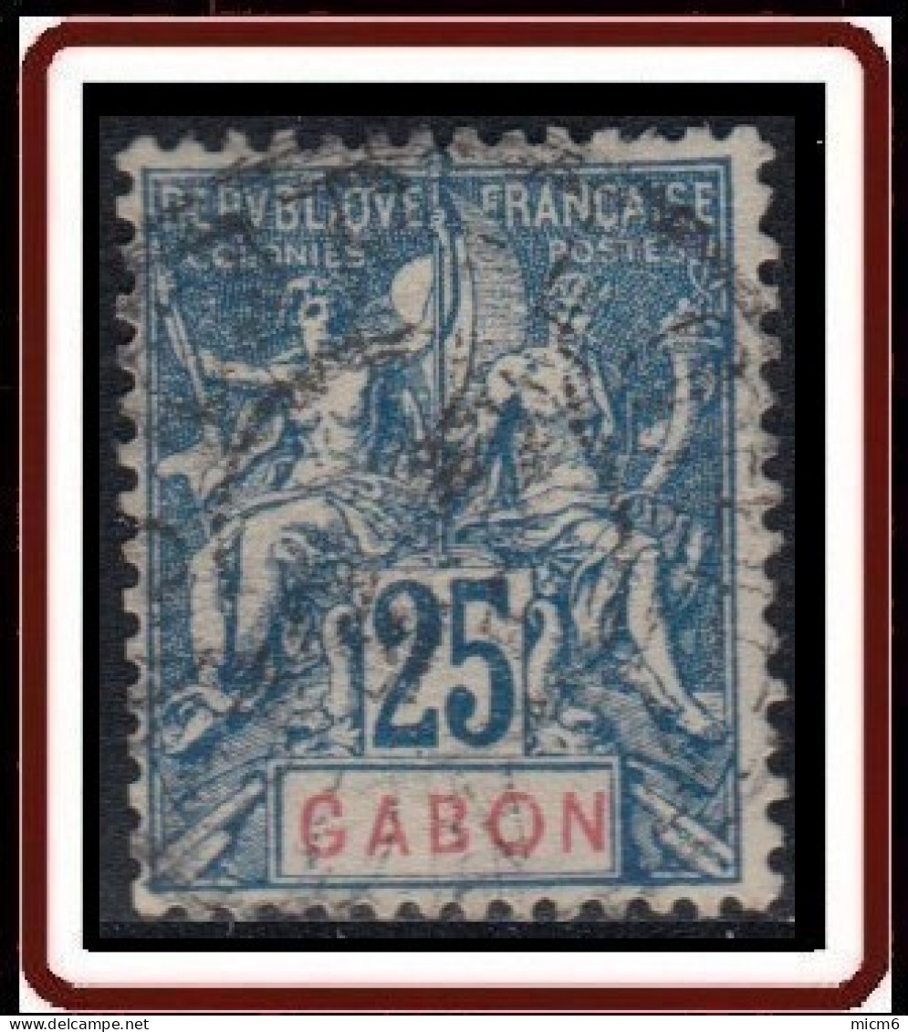 Gabon 1886-1907 - N° 23 (YT) N° 23 (AM) Oblitéré. - Gebraucht