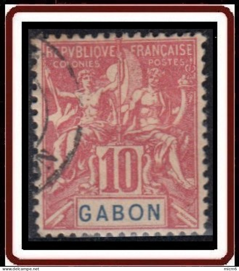 Gabon 1886-1907 - N° 20 (YT) N° 20 (AM) Oblitéré. - Usati