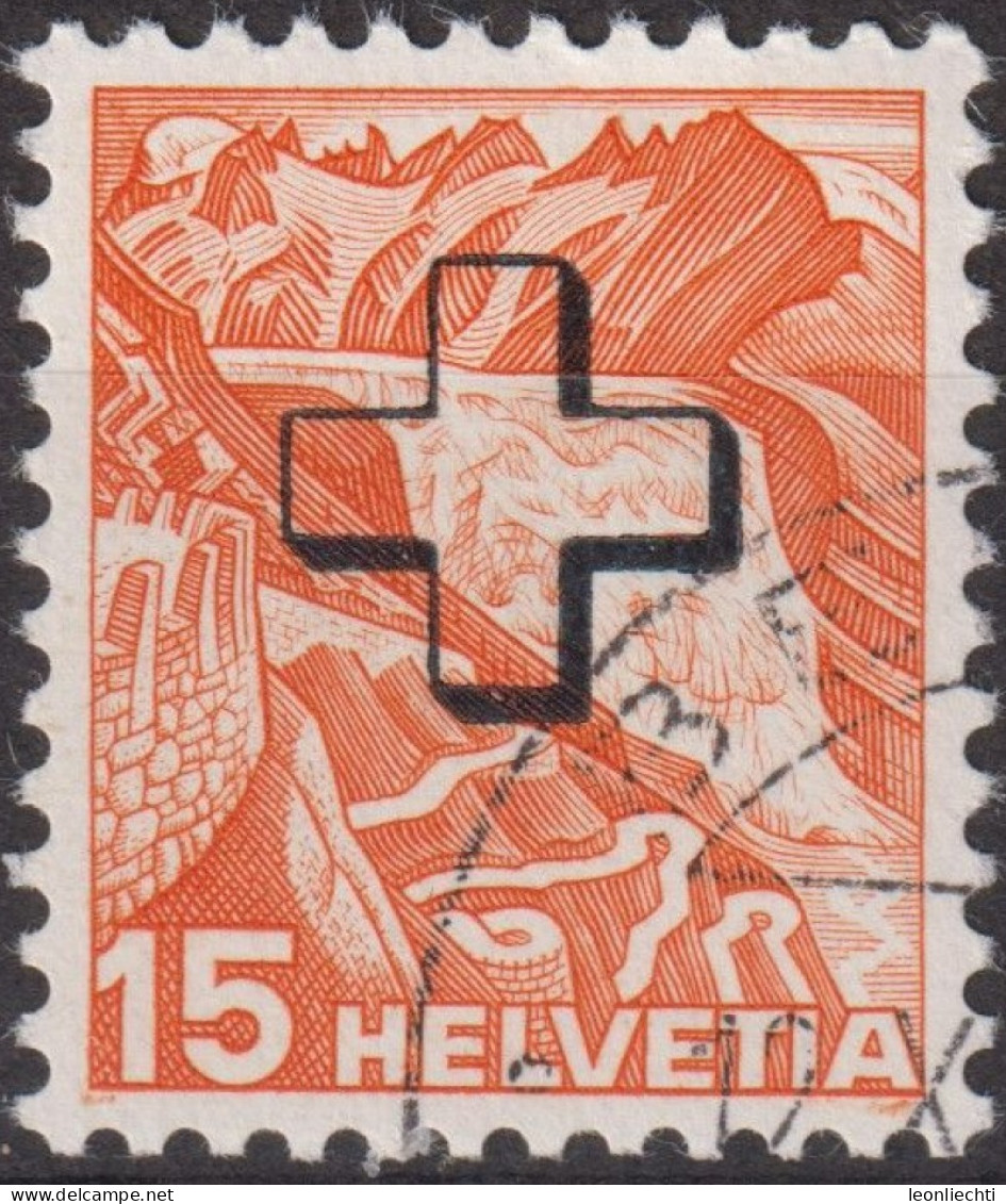 1936 CH / Dienstmarke SDN ° Mi:CH-SDN 50y, Zum:CH-SDN 50y, Rhonegletscher Mit Aufdruck - Oficial