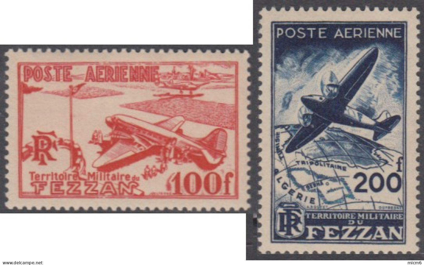 Fezzan (Territoire Militaire Du) - Poste Aérienne N° 4 & 5 (YT) N° 4 & 5 (AM) Neufs *. - Unused Stamps