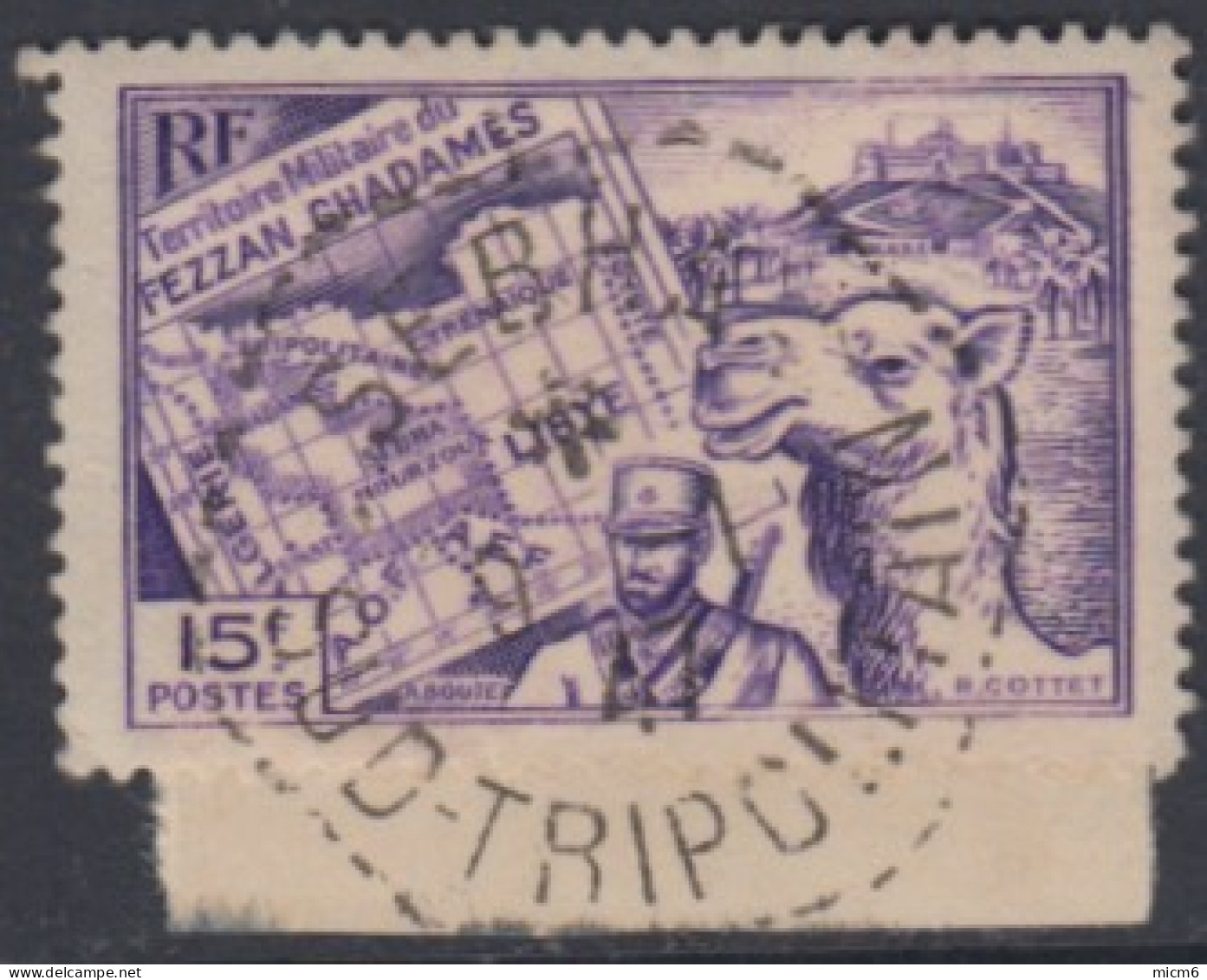 Fezzan (Territoire Militaire Du) - N° 38 (YT) N° 30 (AM) Oblitéré De Sebha / Sud-Tripolitain (1947). - Used Stamps