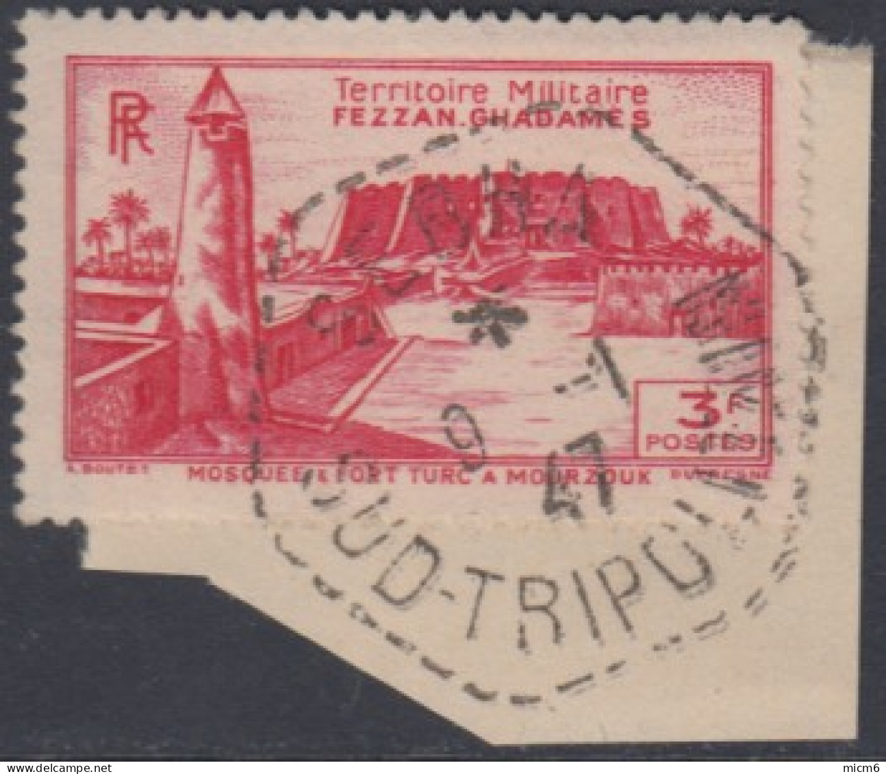 Fezzan (Territoire Militaire Du) - N° 34 (YT) N° 26 (AM) Oblitéré De Sebha / Sud-Tripolitain (1947). - Gebraucht