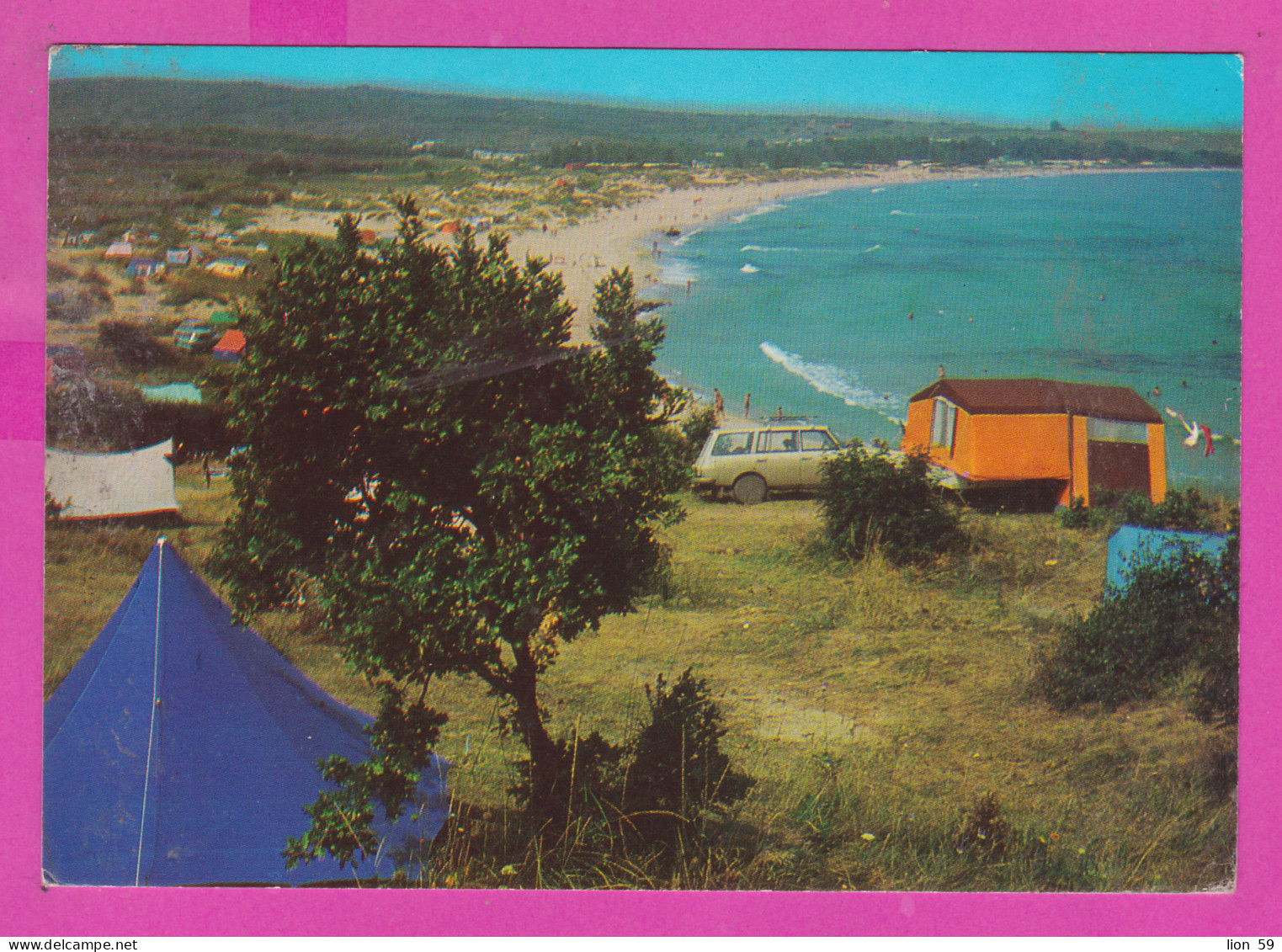 310983 / Bulgaria - Sozopol - Camping "Veselie" Tents, Cars Black Sea Beach 1977 PC Septemvri Bulgarie Bulgarien  - Bulgarie