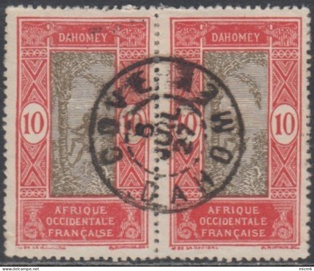 Dahomey 1912-1944 - Cove Sur N° 70 (YT) N° 75 (AM). Oblitération De 1927. - Sonstige & Ohne Zuordnung