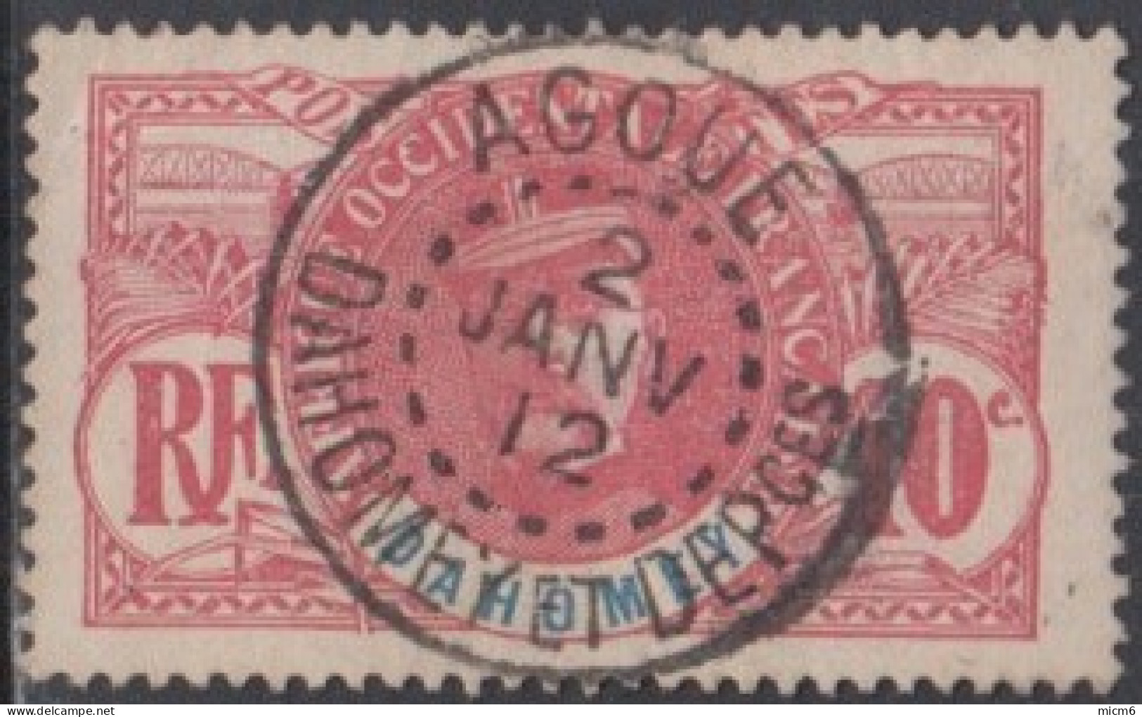 Dahomey 1906-1907 - Agoue Sur N° 22 (YT) N° 22 (AM). Oblitération De 1912. - Used Stamps