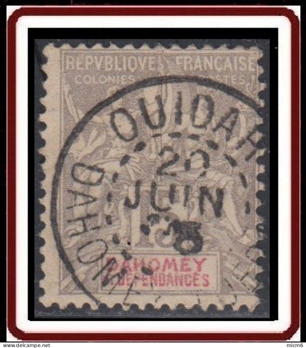 Dahomey 1899-1905 - Ouidah Sur N° 3 (YT) N° 3 (AM). Oblitération. - Used Stamps