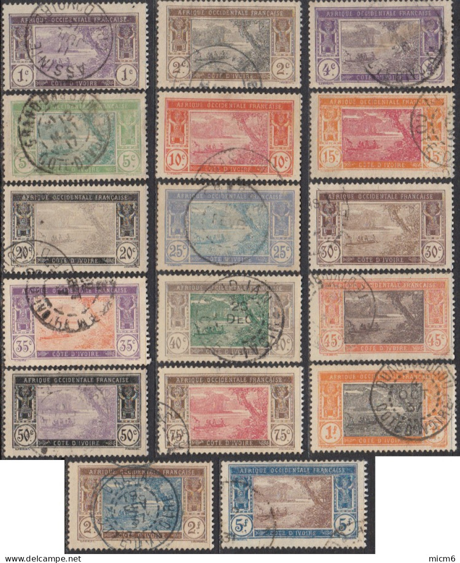Côte D'Ivoire 1913-1944 - N° 41 à 57 (YT) N° 41 à 56 & 58 (AM) Oblitérés. - Gebraucht