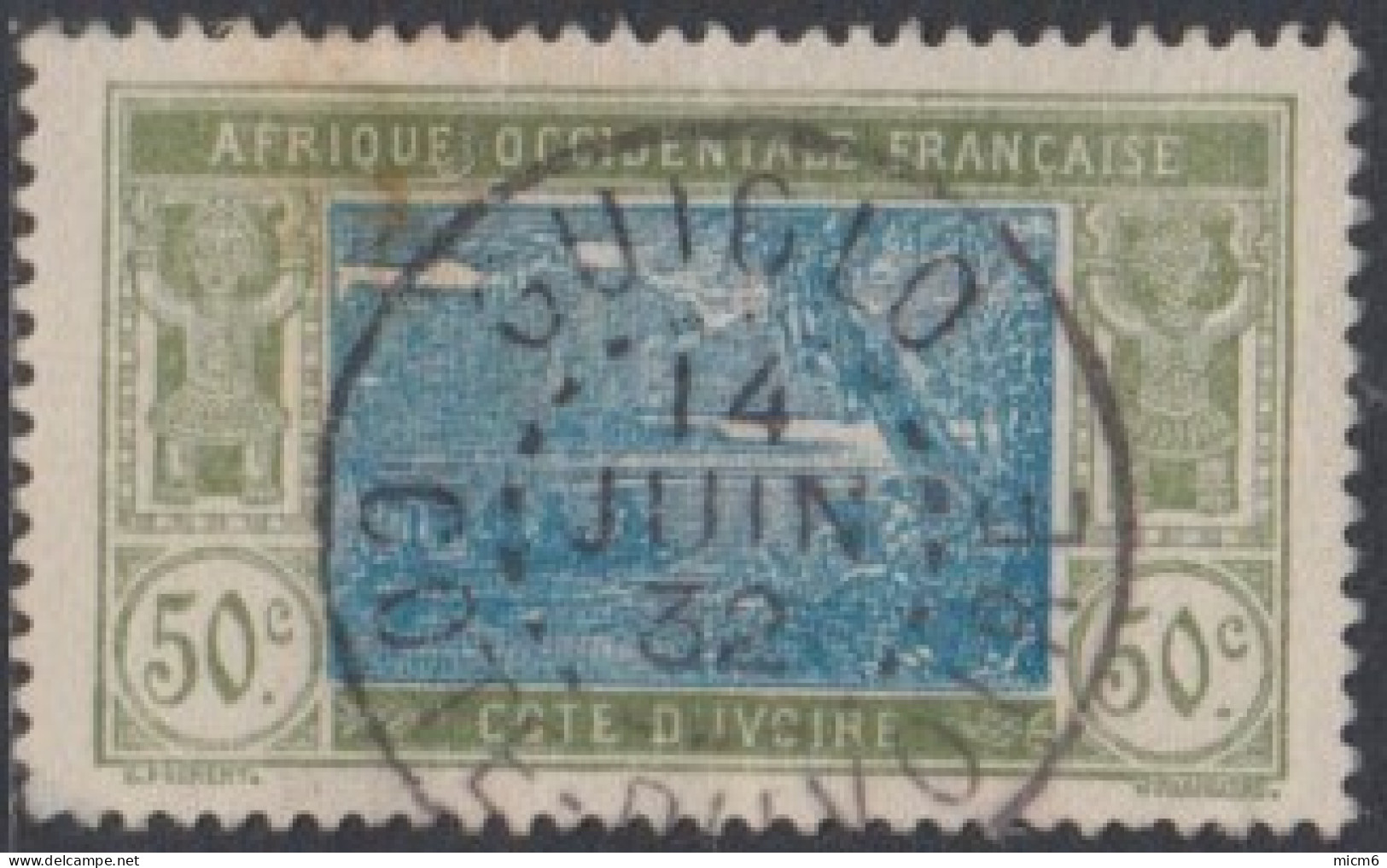 Côte D'Ivoire 1913-1944 - Guiglo Sur N° 69 (YT) N° 75 (AM). Oblitération De 1932. - Otros & Sin Clasificación