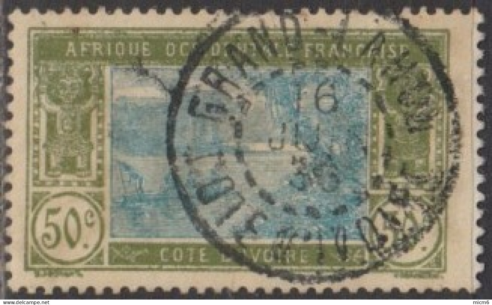 Côte D'Ivoire 1913-1944 - Grand-Lahou Sur N° 69 (YT) N° 75 (AM). Oblitération De 1936. - Altri & Non Classificati