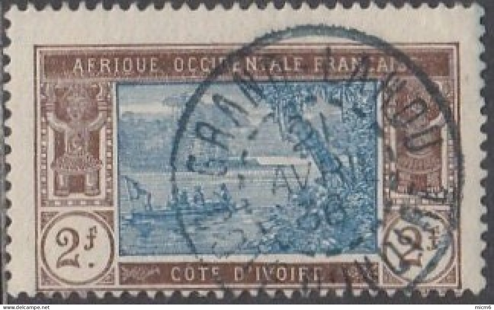 Côte D'Ivoire 1913-1944 - Grand-Lahou Sur N° 56 (YT) N° 55 (AM). Oblitération De 1936. - Other & Unclassified