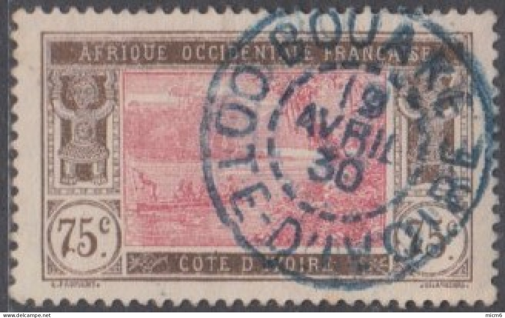 Côte D'Ivoire 1913-1944 - Bouake Sur N° 54 (YT) N° 53 (AM). Oblitération De 1930. - Altri & Non Classificati