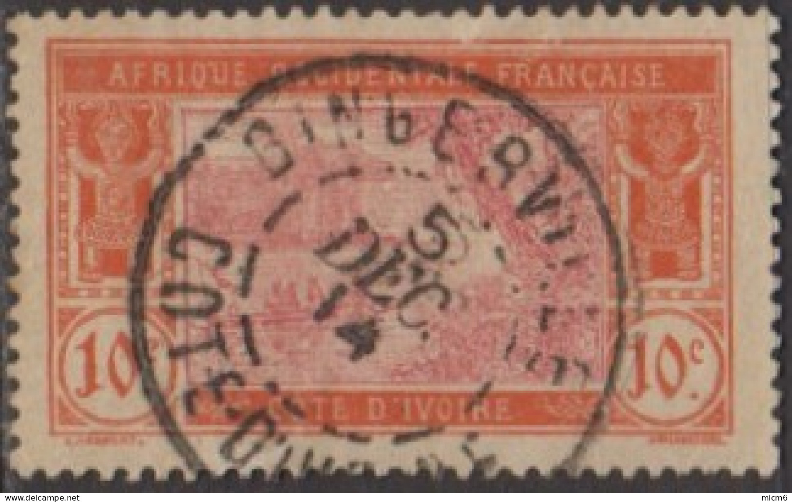 Côte D'Ivoire 1913-1944 - Bingerville Sur N° 45 (YT) N° 45 (AM). Oblitération De 1914. - Sonstige & Ohne Zuordnung