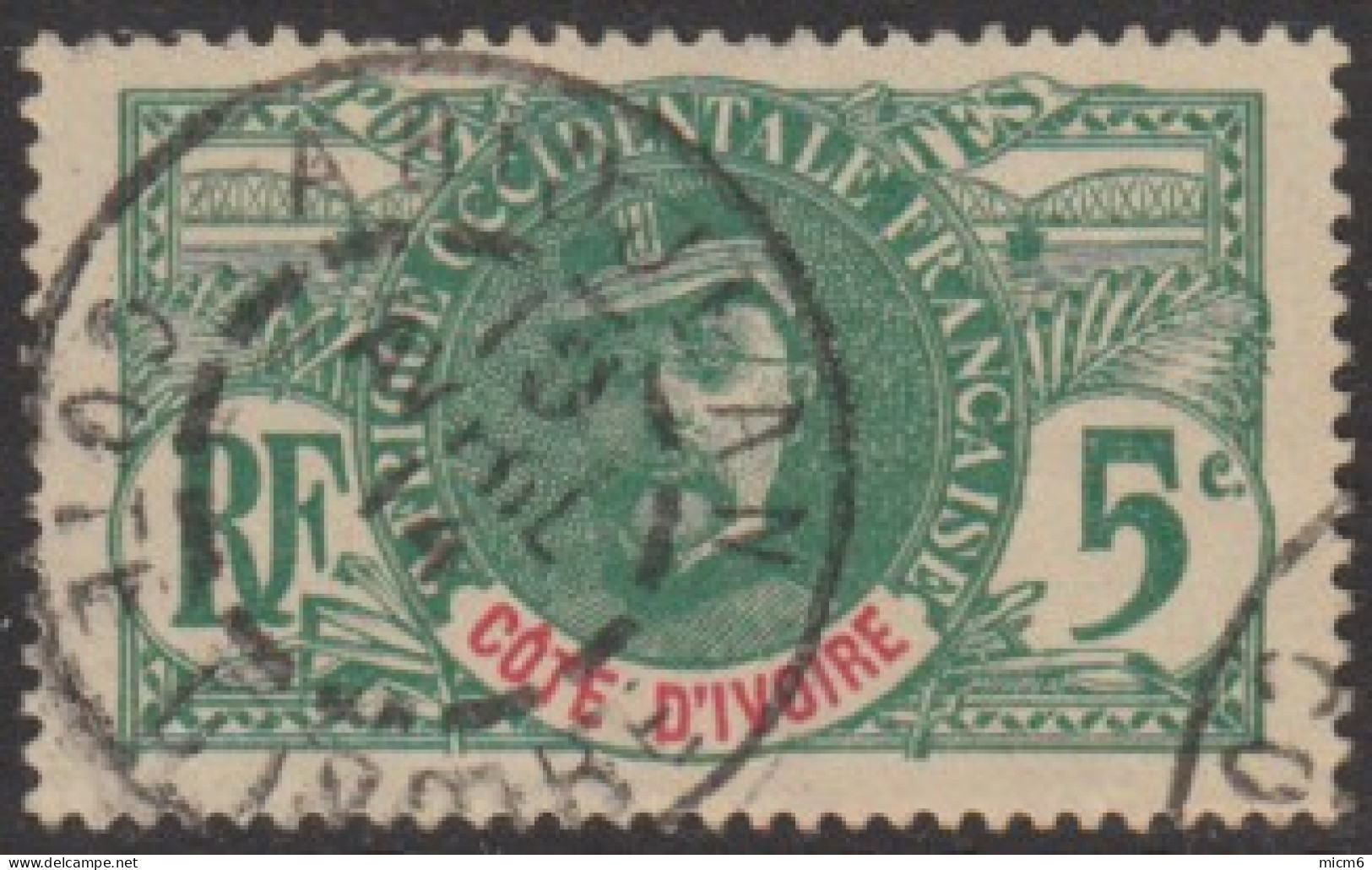 Côte D'Ivoire 1892-1912 - Abidjean Sur N° 24 (YT) N° 24 (AM). Oblitération De 1914. - Usati