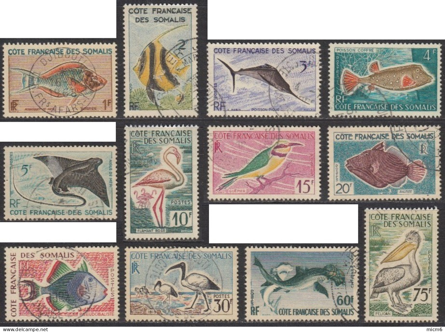 Côte Française Des Somalis 1958-1967 - N° 292 à 303 (YT) N° 294 à 305 (AM) Oblitérés. - Used Stamps