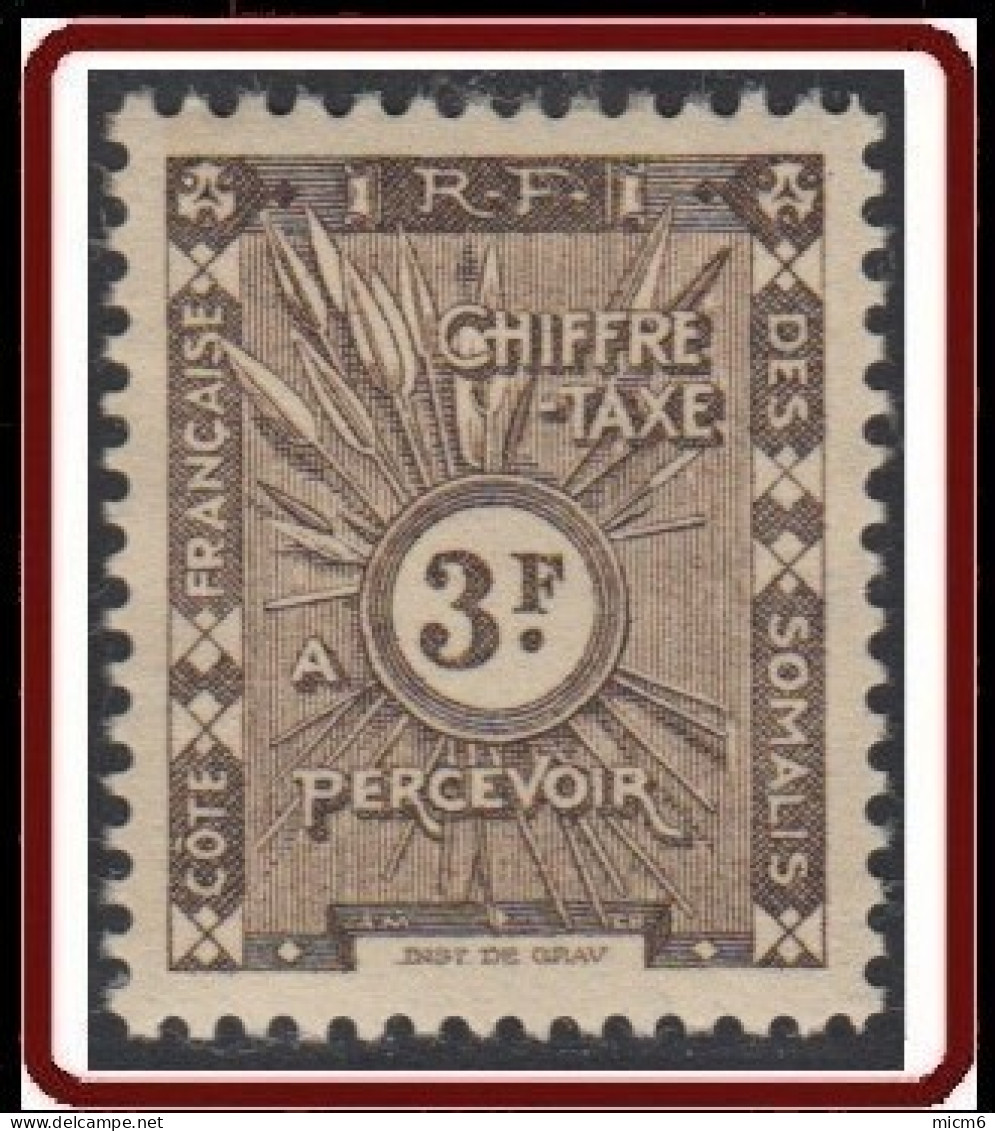 Côte Française Des Somalis 1941-1958 - Timbre-taxe N° 20 (YT) N° 20 (AM) Neuf **. - Unused Stamps