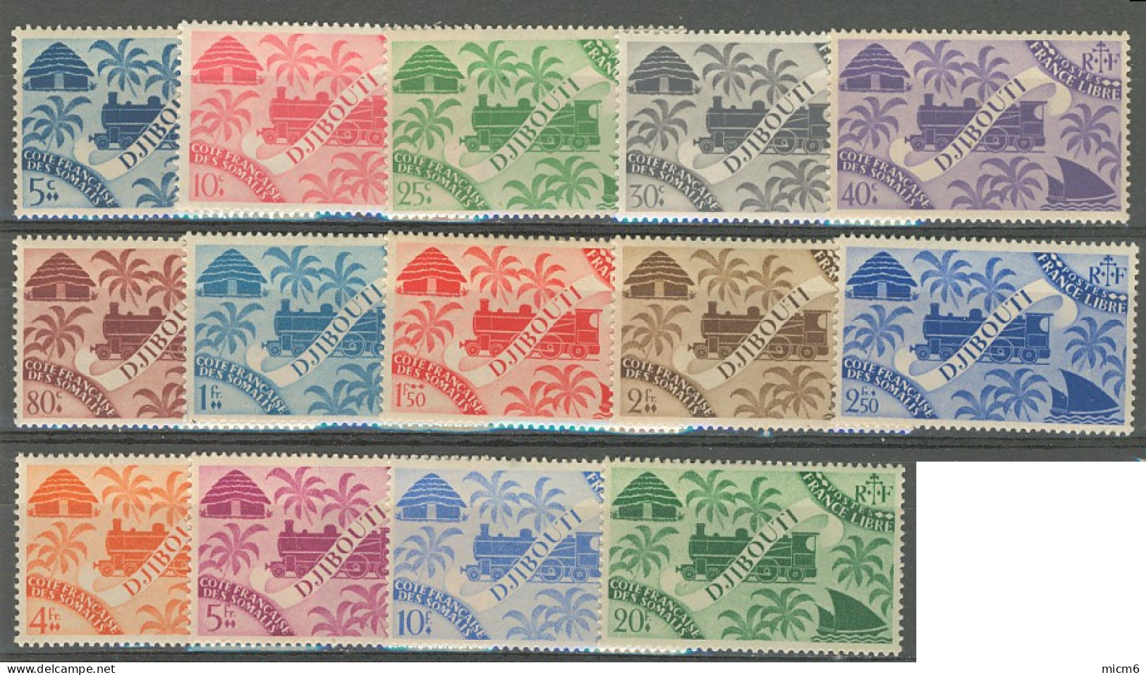 Côte Française Des Somalis 1941-1958 - N° 234 à 247 (YT) N° 236 à 249 (AM) Neufs **. - Unused Stamps