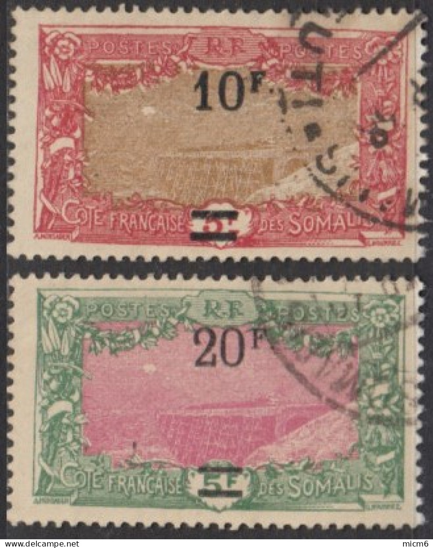 Côte Française Des Somalis 1909-1940 - N° 120 & 121 (YT) N° 120 & 121 (AM) Oblitérés. - Used Stamps