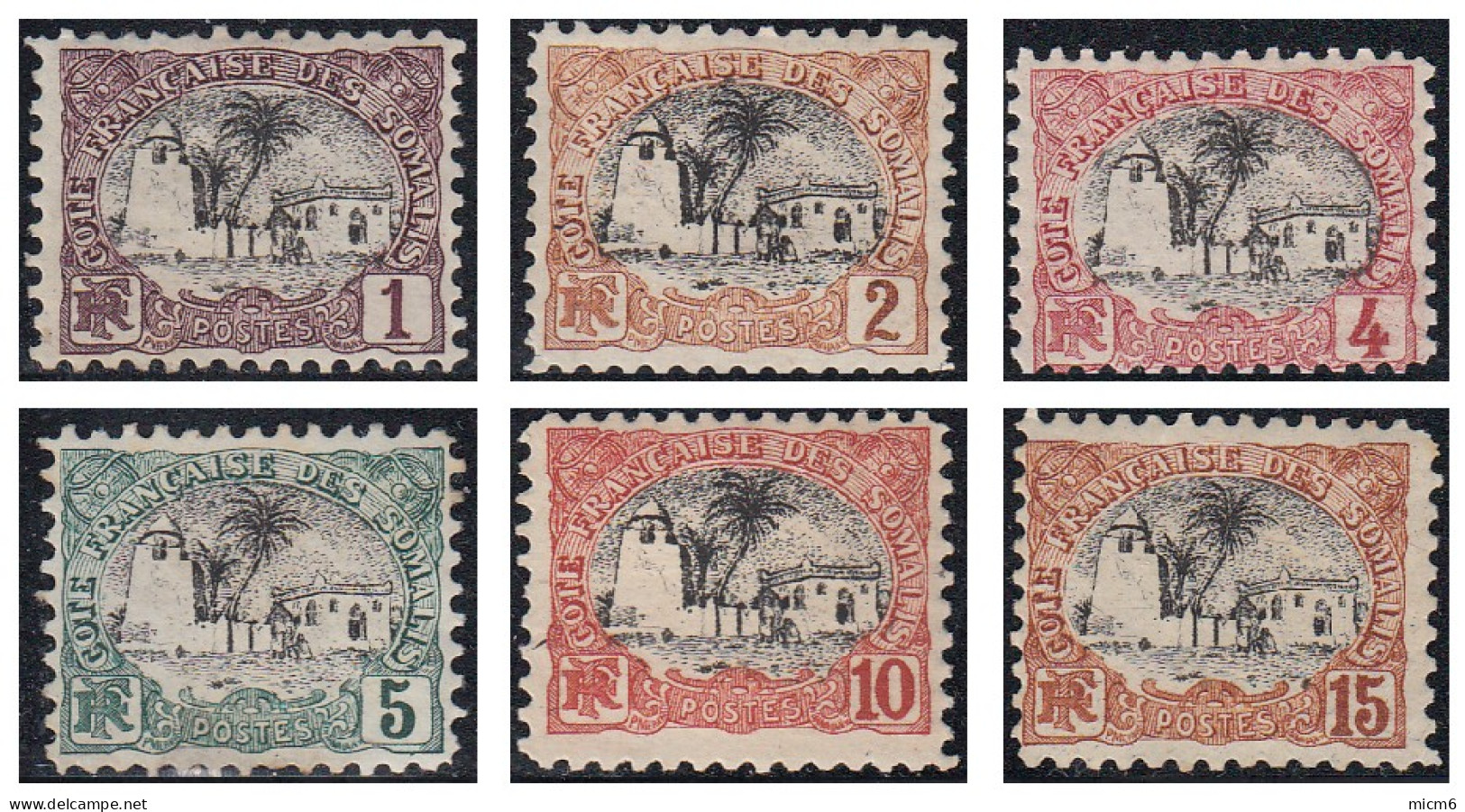 Côte Française Des Somalis 1894-1903 - N° 53 à 58 (YT) N° 52 à 57 (AM) Neufs *. - Nuovi