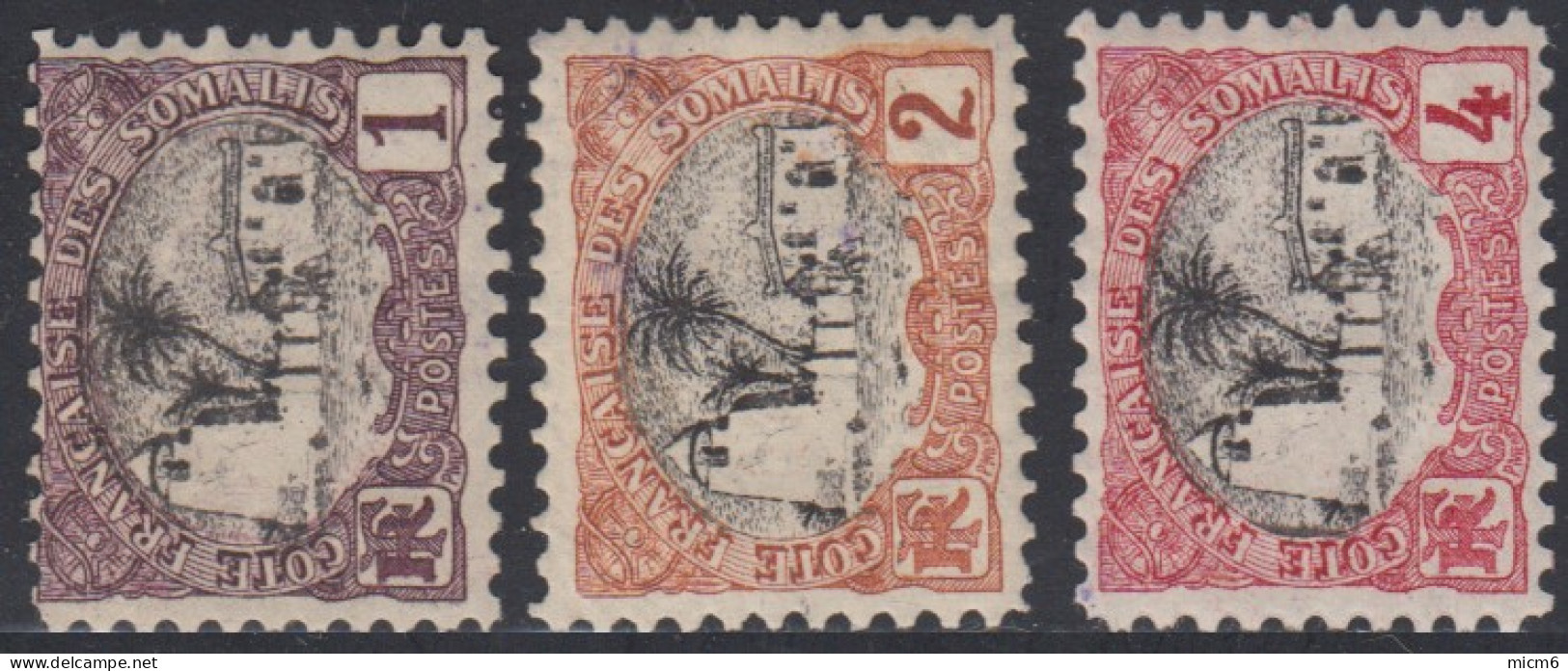 Côte Française Des Somalis 1894-1903 - N° 53 à 55 (YT) N° 52 à 54 (AM) Neufs *. - Ungebraucht