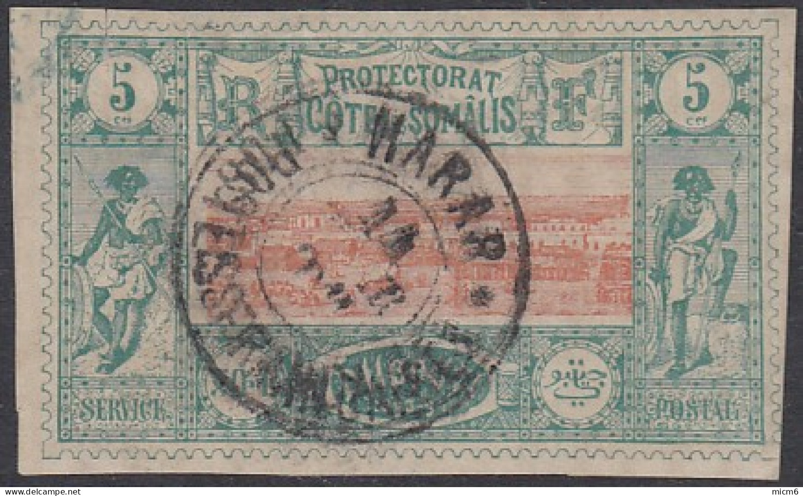 Côte Française Des Somalis 1894-1903 - N° 09 (YT) N° 9 (AM) Oblitéré De Harar / Postes Françaises. - Gebruikt