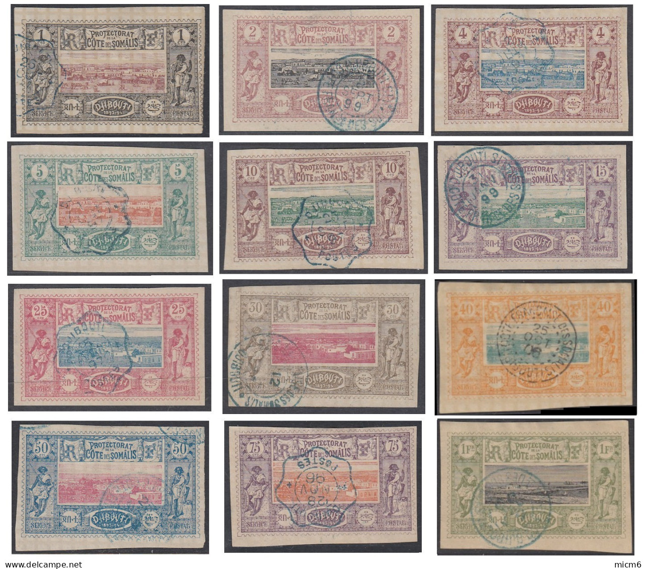 Côte Française Des Somalis 1894-1903 - N° 06 à 17 (YT) N° 6 à 16 & 22 (AM) Oblitérés. 14 & 17 Signés. - Used Stamps