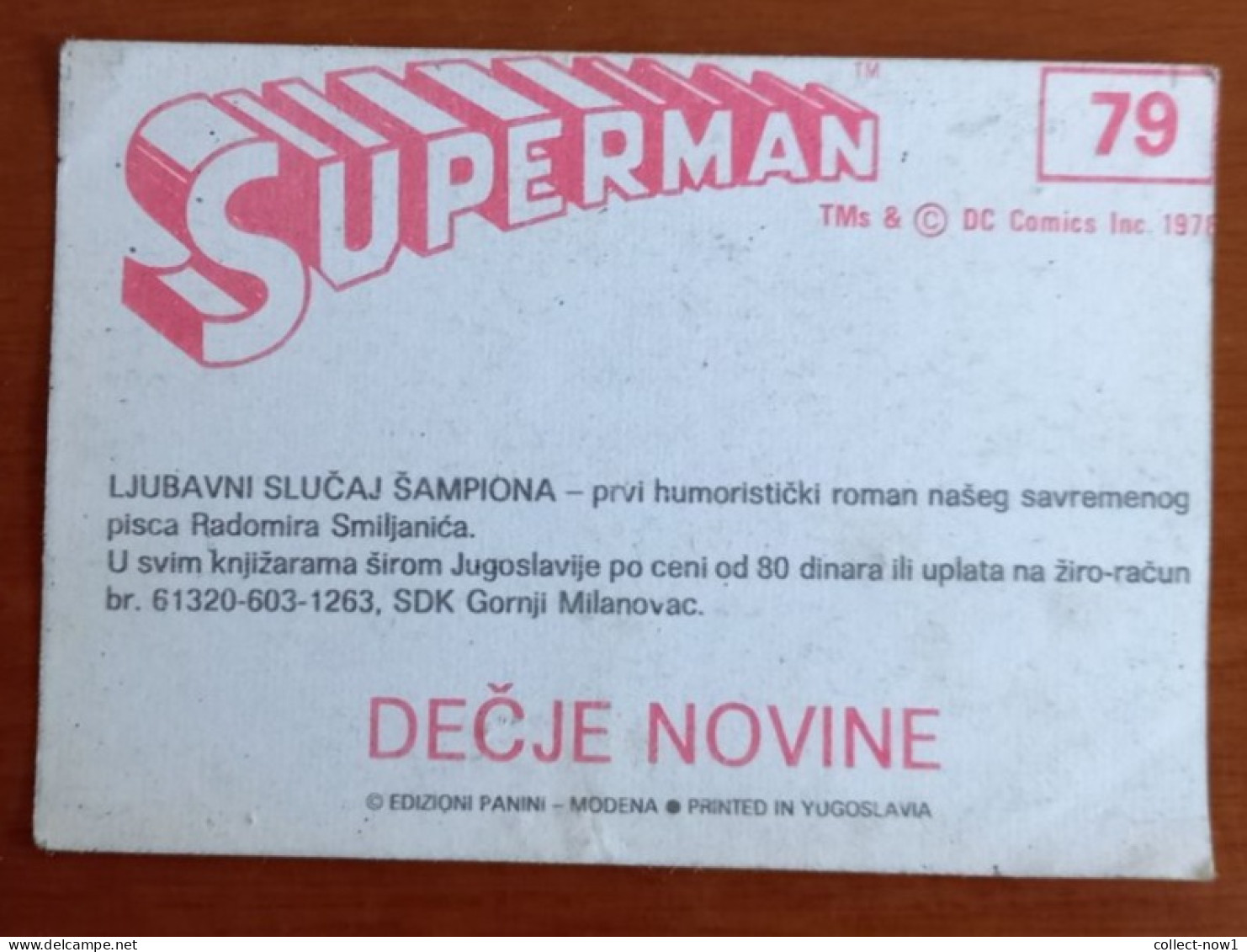 #14  SUPERMAN Panini Sticker (Printed In Yugoslavia - Decje Novine) RARE - Otros & Sin Clasificación