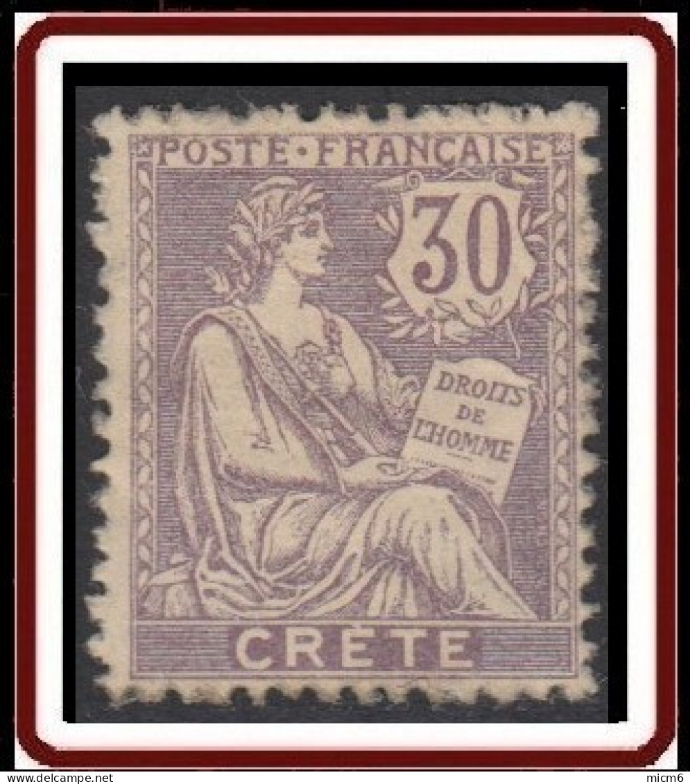 Crète (île De) Bureau Français - N° 10 (YT) N° 9 (AM) Neuf *. - Unused Stamps