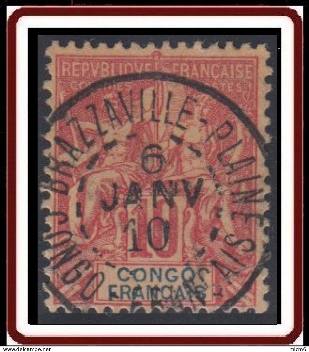 Congo Français - Brazzaville-Plaine Sur N° 42 (YT) N° 22 (AM). Oblitération De 1910. - Gebraucht