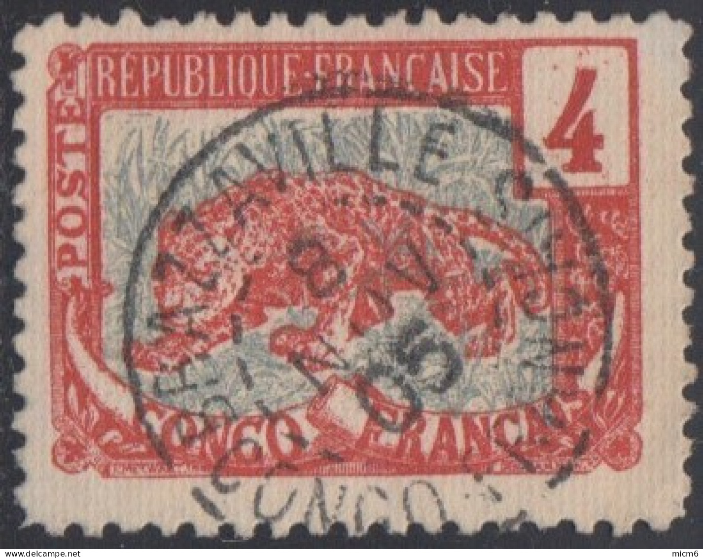 Congo Français - Brazzaville Sur N° 29 (YT) N° 29 (AM). Oblitération De 1905. - Gebraucht