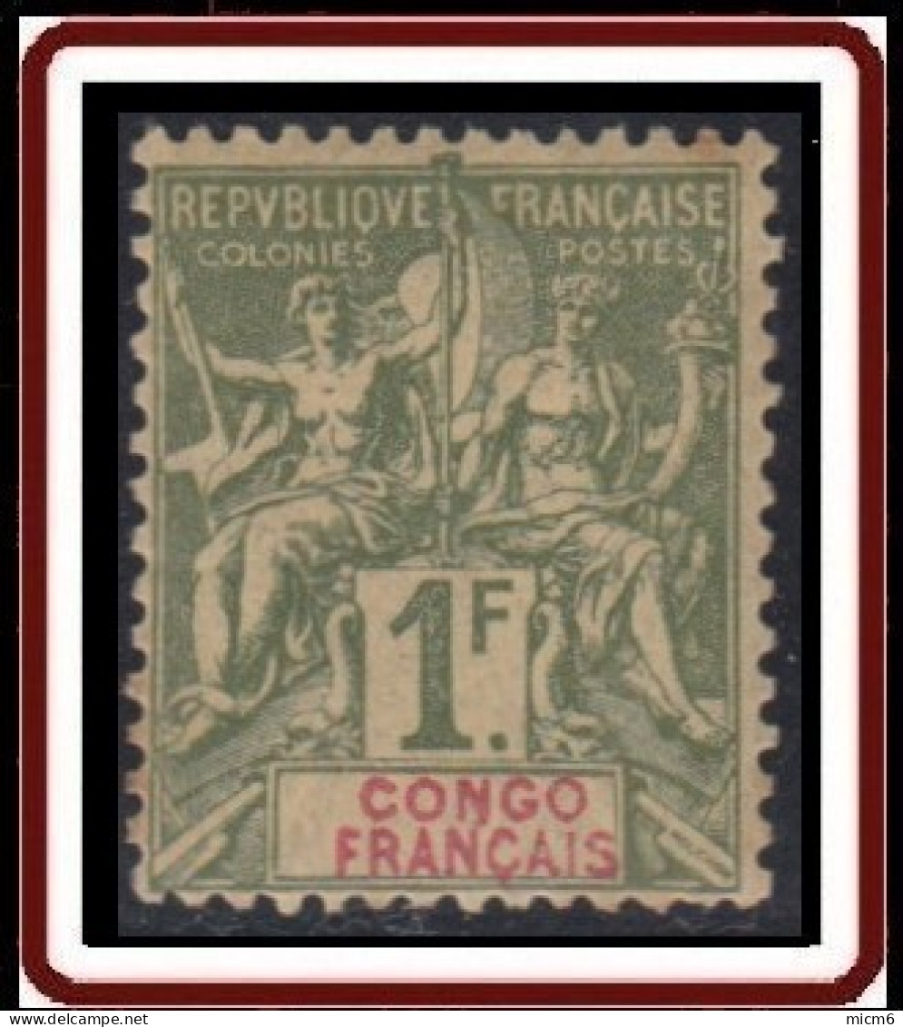 Congo Français 1892-1900 - N° 24 (YT) N° 24 (AM) Neuf *. Rousseur Sur Gomme. - Nuevos