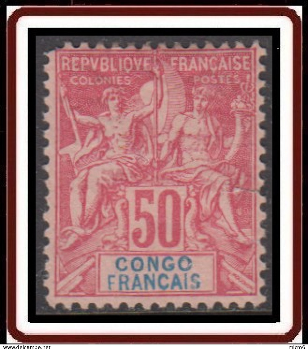 Congo Français 1892-1900 - N° 22 (YT) N° 22 (AM) Neuf *. Défectueux. - Neufs