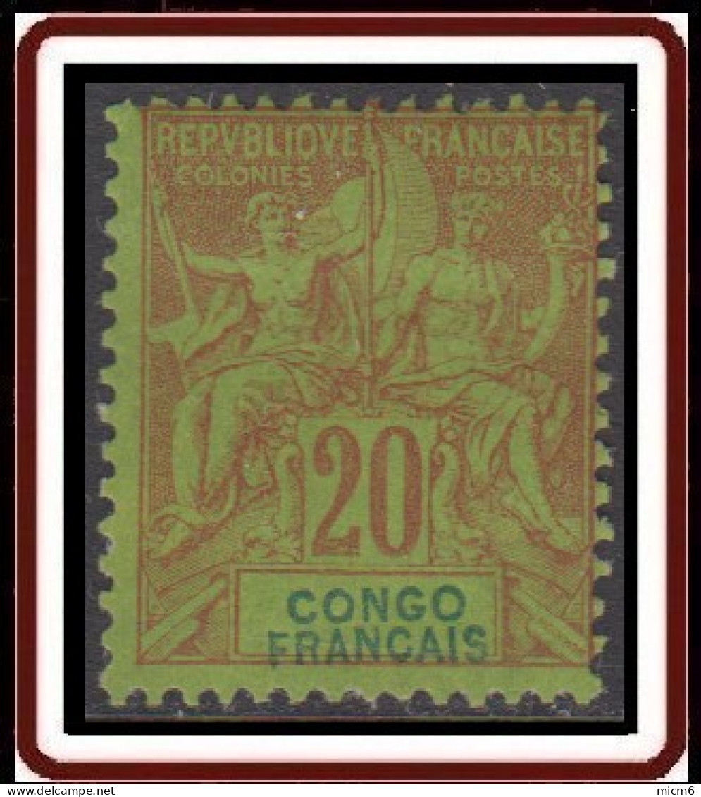 Congo Français 1892-1900 - N° 18 (YT) N° 18 (AM) Neuf *. - Ungebraucht