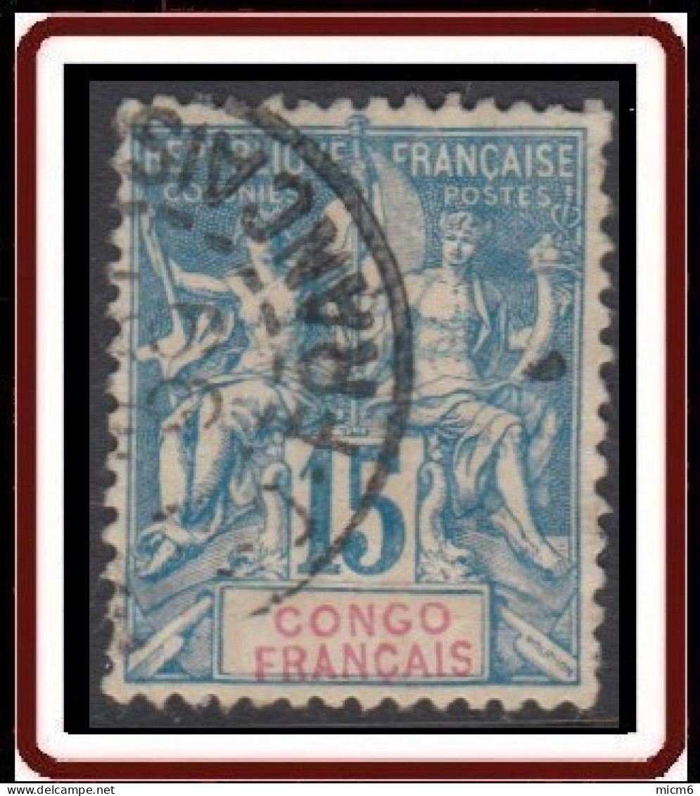 Congo Français 1892-1900 - N° 17 (YT) N° 17 (AM) Oblitéré. - Gebruikt