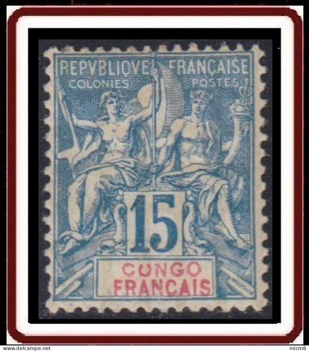 Congo Français 1892-1900 - N° 17 (YT) N° 17 (AM) Neuf *. - Ungebraucht