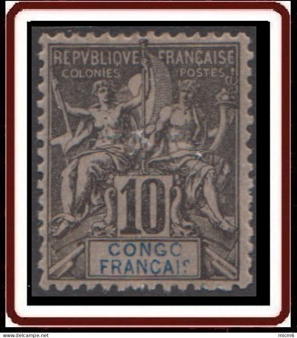 Congo Français 1892-1900 - N° 16 (YT) N° 16 (AM) Neuf *. Adhérence Papier. - Ungebraucht