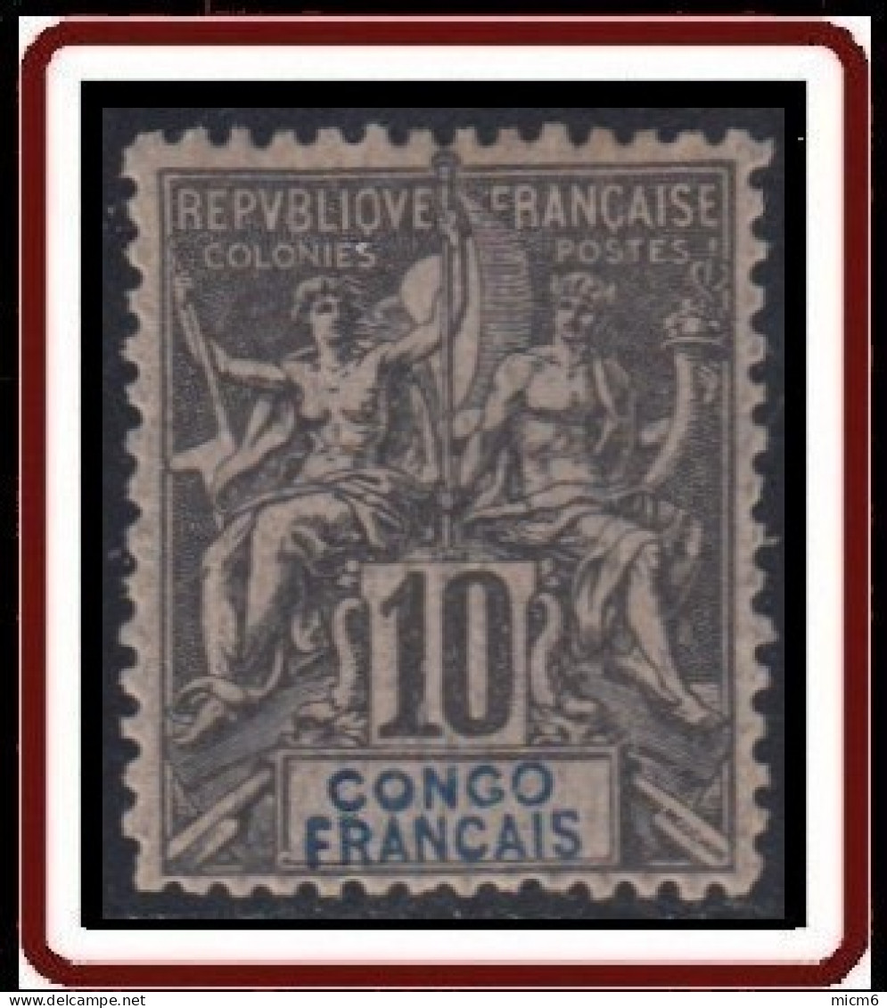 Congo Français 1892-1900 - N° 16 (YT) N° 16 (AM) Neuf **. Rousseur Sur Gomme. - Ungebraucht