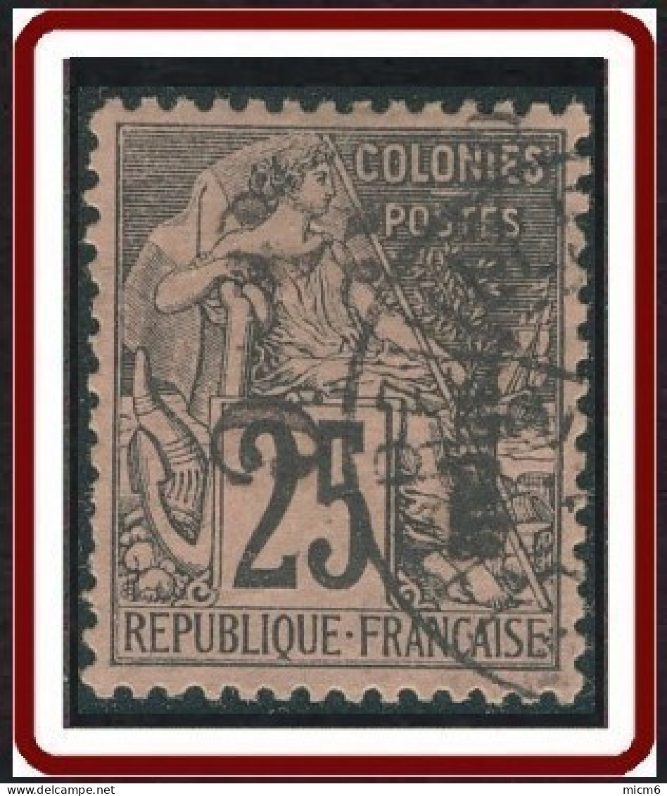 Congo Français 1891-1892 - N° 04Aa (YT) N° 3a (AM) Oblitéré. Surcharge Verticale De Haut En Bas. - Gebraucht