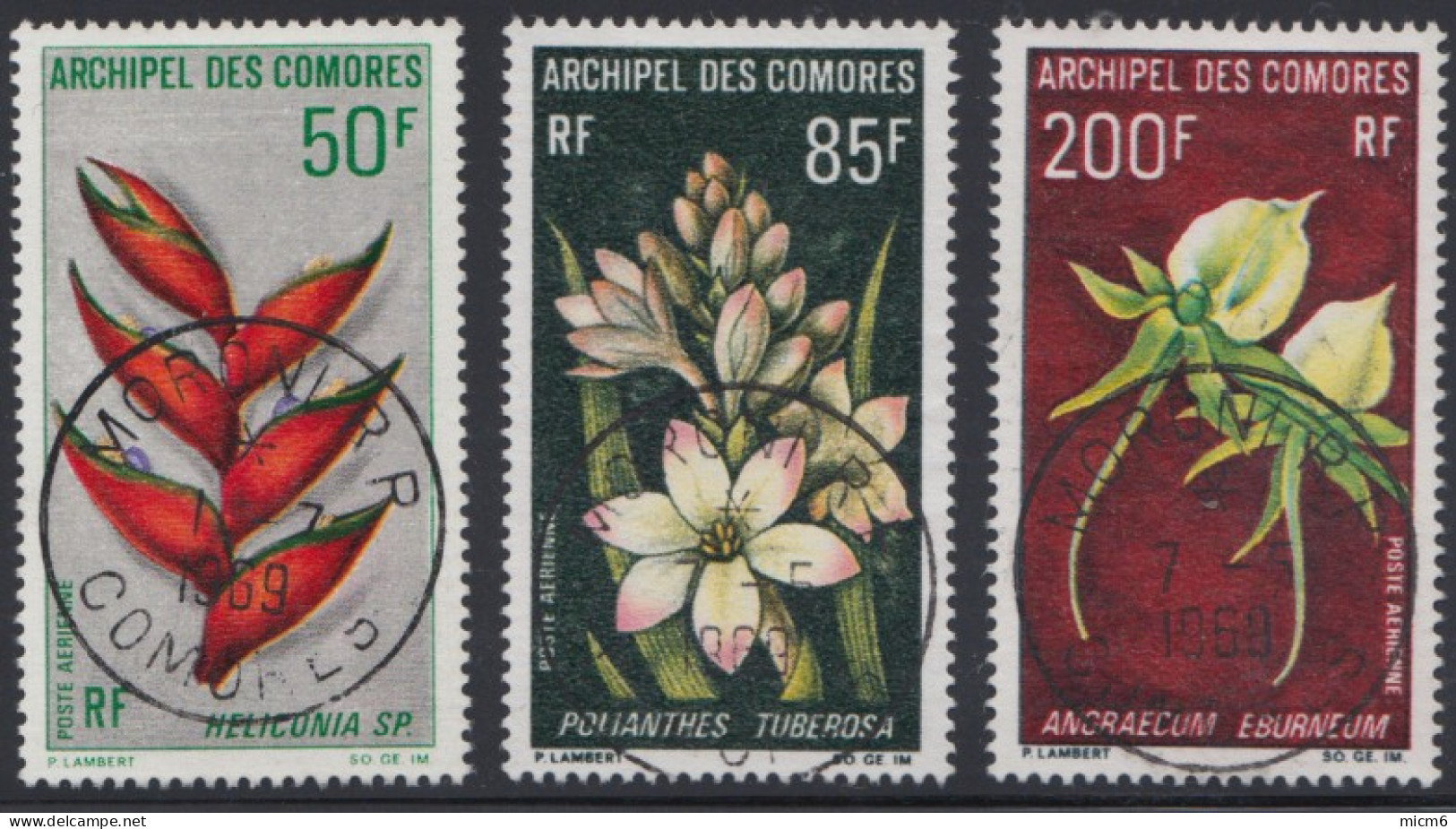 Comores (Archipel Des) - Poste Aérienne N° 26 à 28 (YT) N° 27 à 29 (AM) Oblitérés De Moroni RP. - Airmail