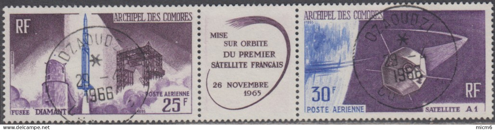 Comores (Archipel Des) - Poste Aérienne N° 16A (YT) N° 17A (AM) Oblitéré De D'Zaoudzi. - Airmail